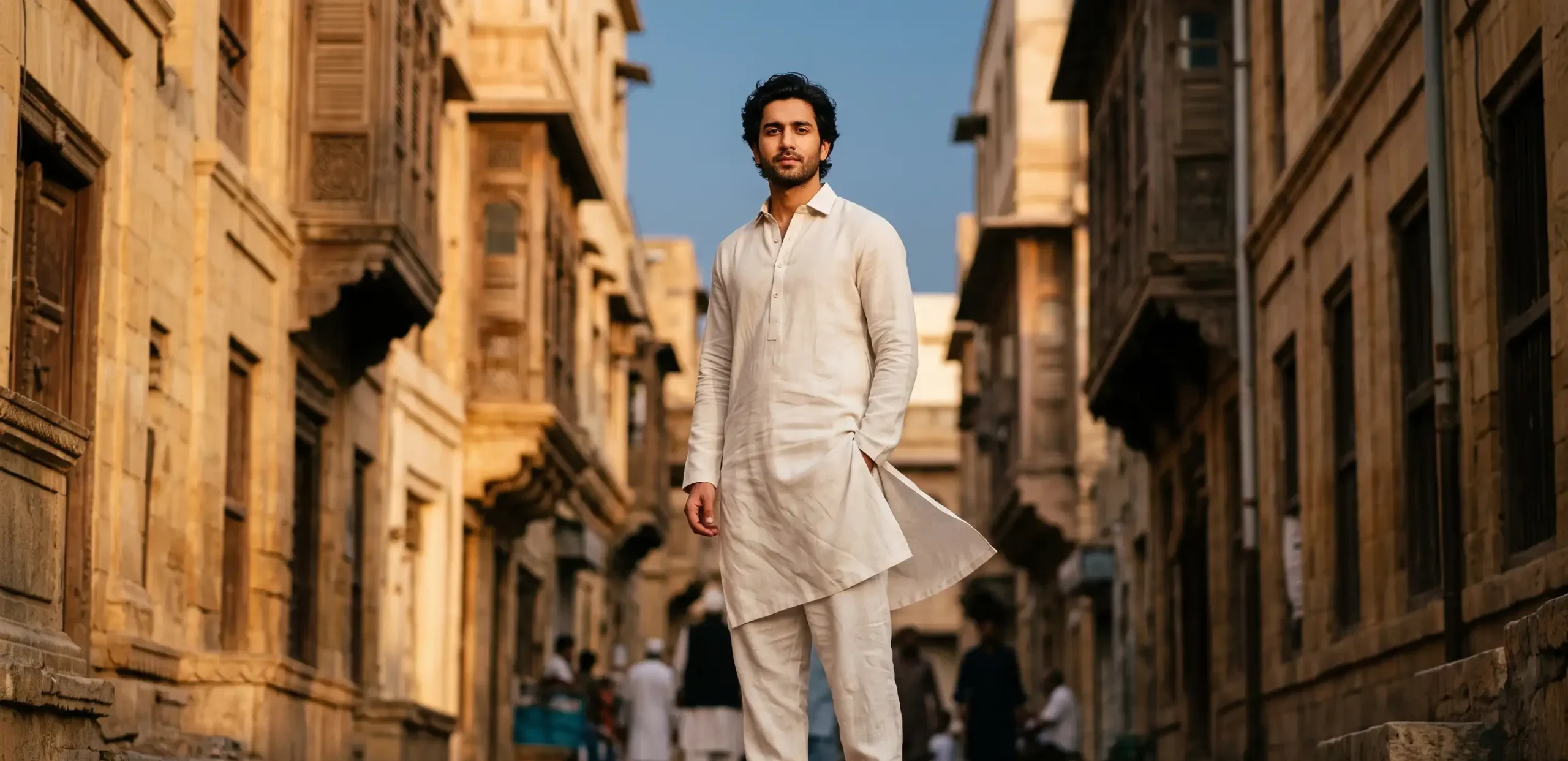 Men's minimalist kameez shalwar Riwayat Karachi